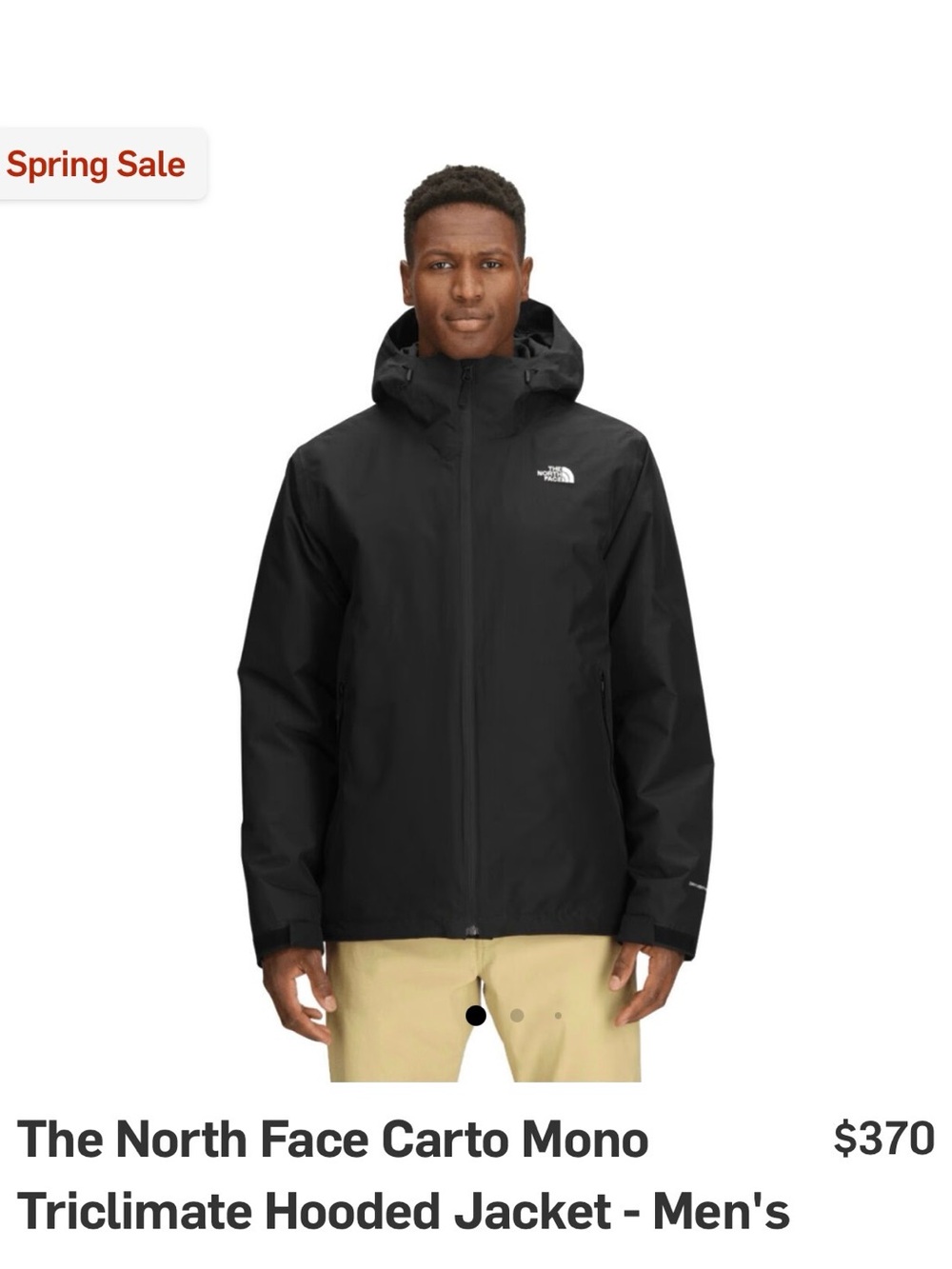 The North Face Men’s Carto Mono Hooded Rain Jacket - Black